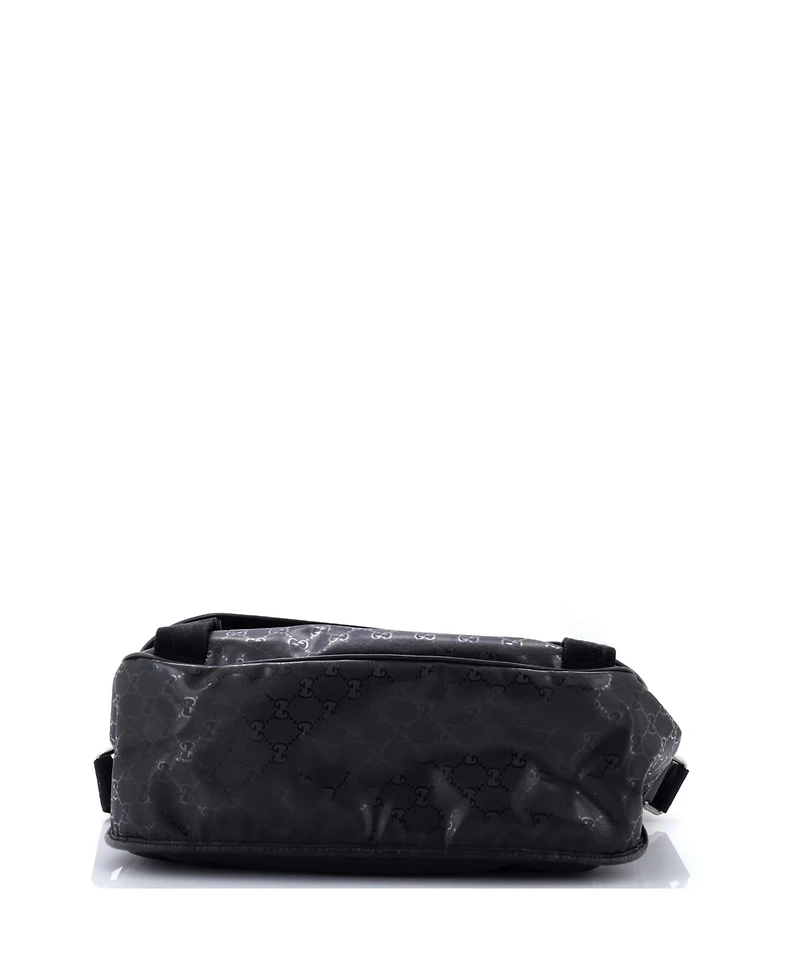 Pre-Owned Gucci Large Double Buckle Messenger Bag Gg Imprime