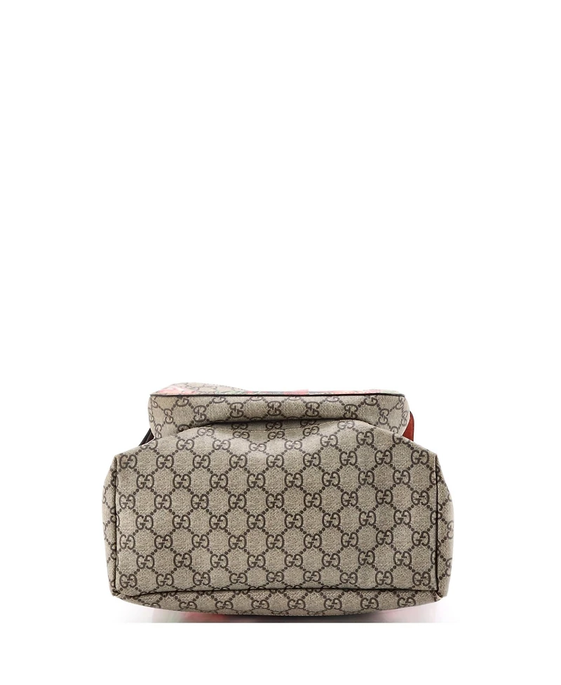 Pre-Owned Gucci Medium Buckle Backpack Blooms Print Gg Coated Canvas