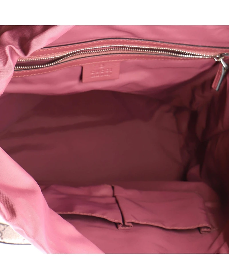 Pre-Owned Gucci Small Buckle Backpack Blooms Print Gg Coated Canvas