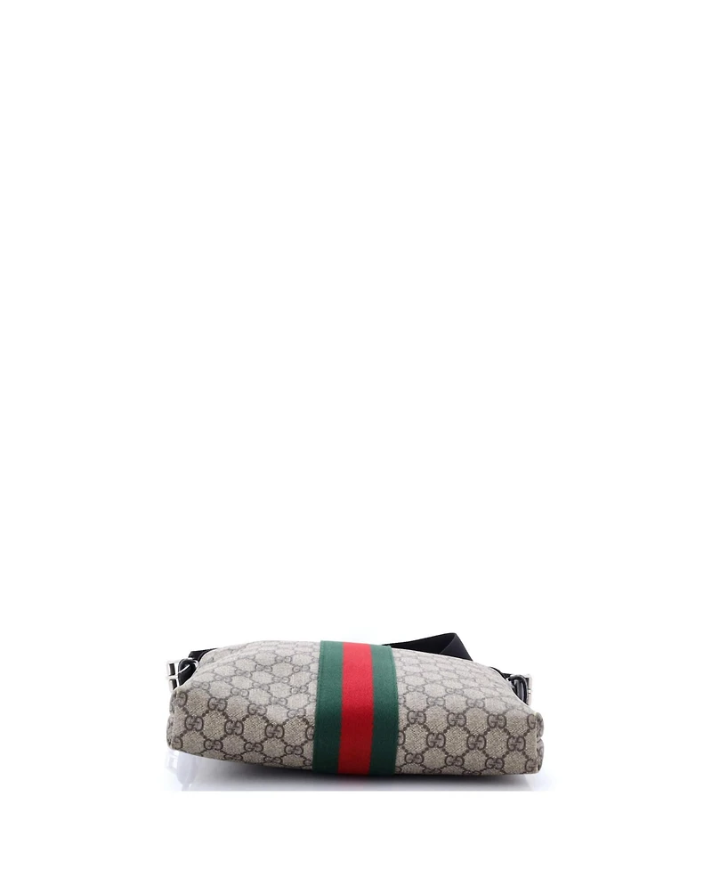 Pre-Owned Gucci Medium Web Messenger Bag Gg Coated Canvas