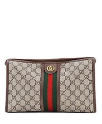Pre-Owned Gucci Large Ophidia Toiletry Pouch Gg Coated Canvas
