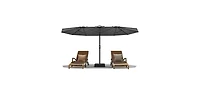 gaomon 15 ft Rectangular Patio Umbrella with Base, Crank Handle, Uv Protection, Large Outdoor Market Umbrella for Deck & Pool