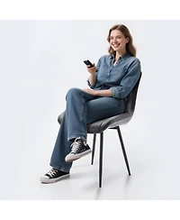 gaomon 2 Pc. Upholstered Metal Dining Chairs Set