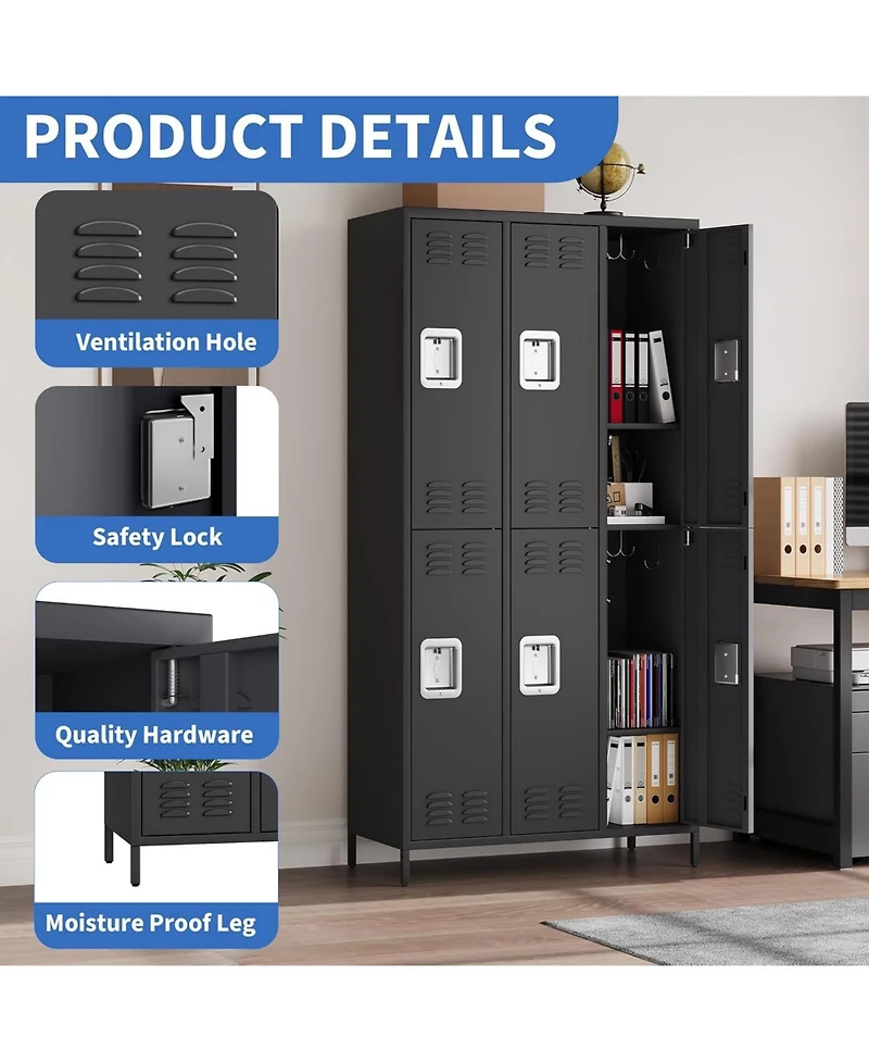 gaomon Metal Sorage Locker Combination, Lockable Employees Metal Locker With Door, Industrial Storage Lockers for Home