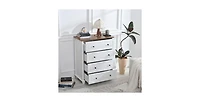 Flynama 4 Drawer Minimalist Dresser Rolling Cabinet for Bedroom Home Furniture with Spacious Drawers Easy Assembly Durable