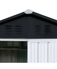 Mondawe 6x4 Ft Outdoor Metal Storage Shed with Apex Roof, Garden Tool Shed for Patio Backyard