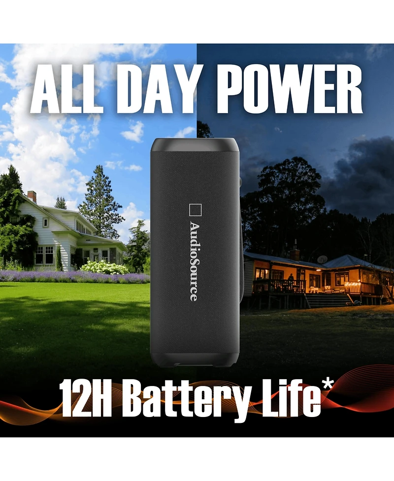 Audiosource AS730 30W Portable Bluetooth Speaker w/ IP67 Waterproof & 12H Battery