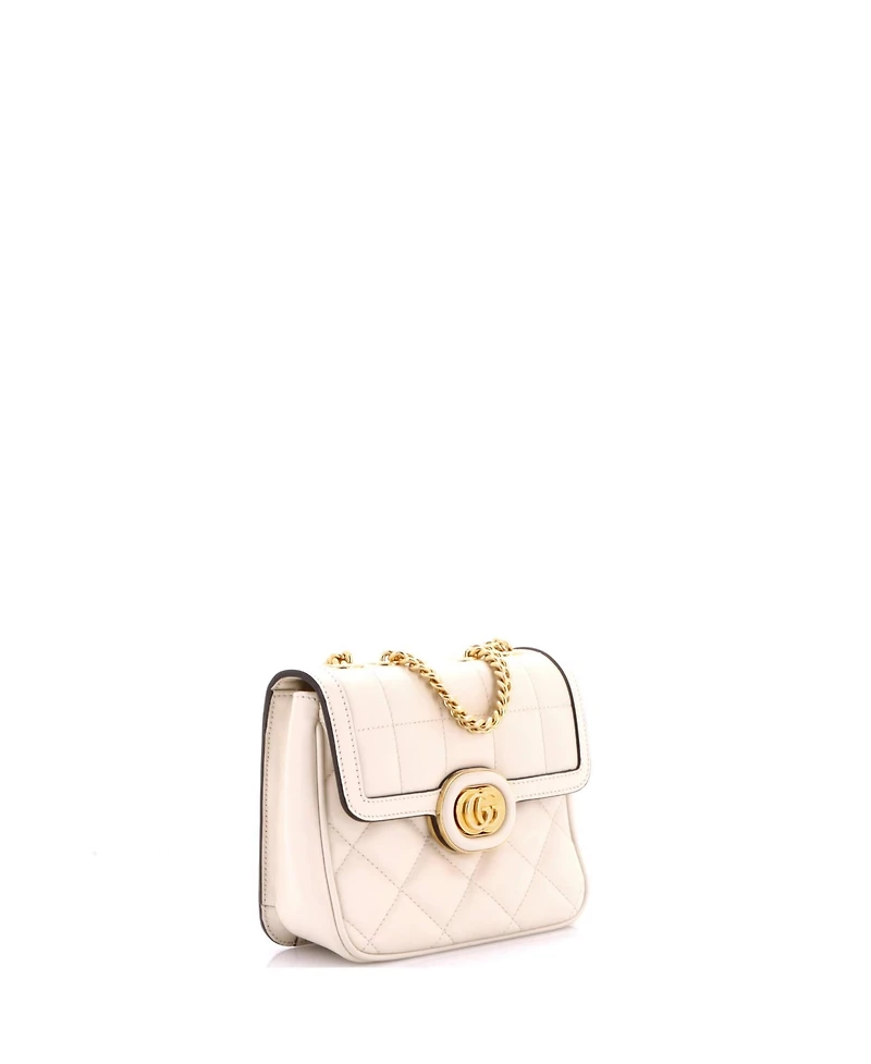 Pre-Owned Gucci Mini Deco Chain Flap Bag Mixed Matelasse Leather