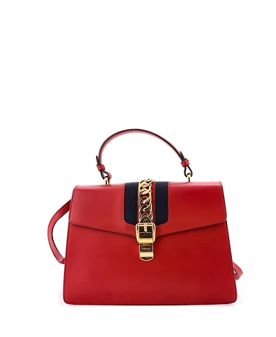 Pre-Owned Gucci Medium Sylvie Top Handle Bag Leather