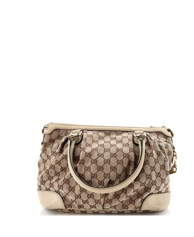 Pre-Owned Gucci Medium Sukey Tote Gg Canvas with Leather