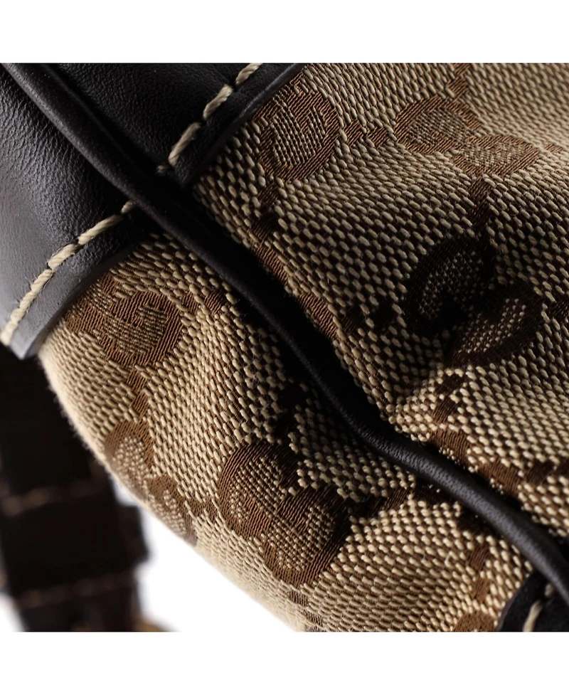 Pre-Owned Gucci Lovely Heart Interlocking G Crossbody Bag Gg Canvas with Leather