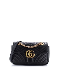 Pre-Owned Gucci Mini Gg Marmont Flap Bag Matelasse Leather
