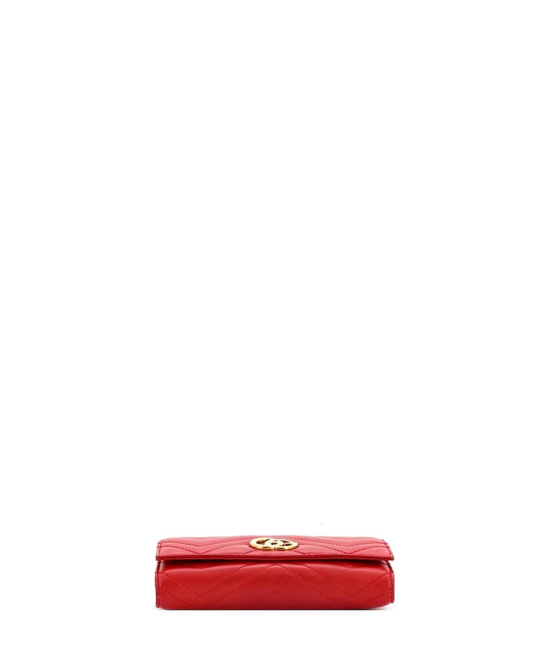 Pre-Owned Gucci Gg Marmont Continental Wallet Matelasse Leather
