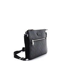 Pre-Owned Gucci Signature Zip Messenger Bag Guccissima Leather