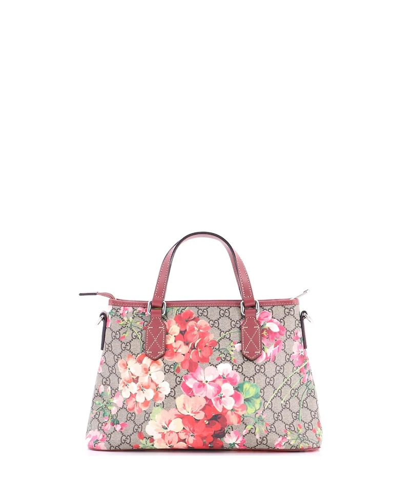 Pre-Owned Gucci Medium Convertible Zip Tote Blooms Print Gg Coated Canvas