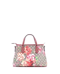 Pre-Owned Gucci Medium Convertible Zip Tote Blooms Print Gg Coated Canvas