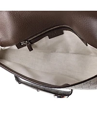 Pre-Owned Gucci Small Horsebit 1955 Asymmetric Shoulder Bag Gg Coated Canvas