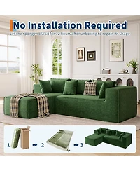 gaomon Modular L-Shaped Sectional Sofa, Cloud Couch with Deep Seat, Upholstered Chenille