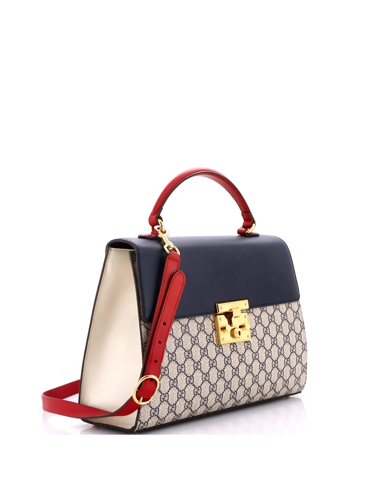 Pre-Owned Gucci Medium Padlock Top Handle Bag Gg Coated Canvas and Leather