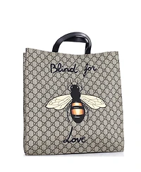 Pre-Owned Gucci Tall Convertible Soft Open Tote Printed Gg Coated Canvas