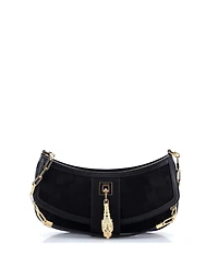 Pre-Owned Gucci Small Tiger Head Chain Clutch Suede with Leather