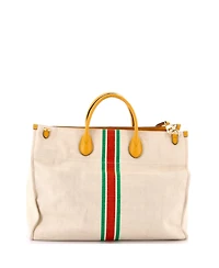 Pre-Owned Gucci Large Foldable Web Tote Canvas with Leather