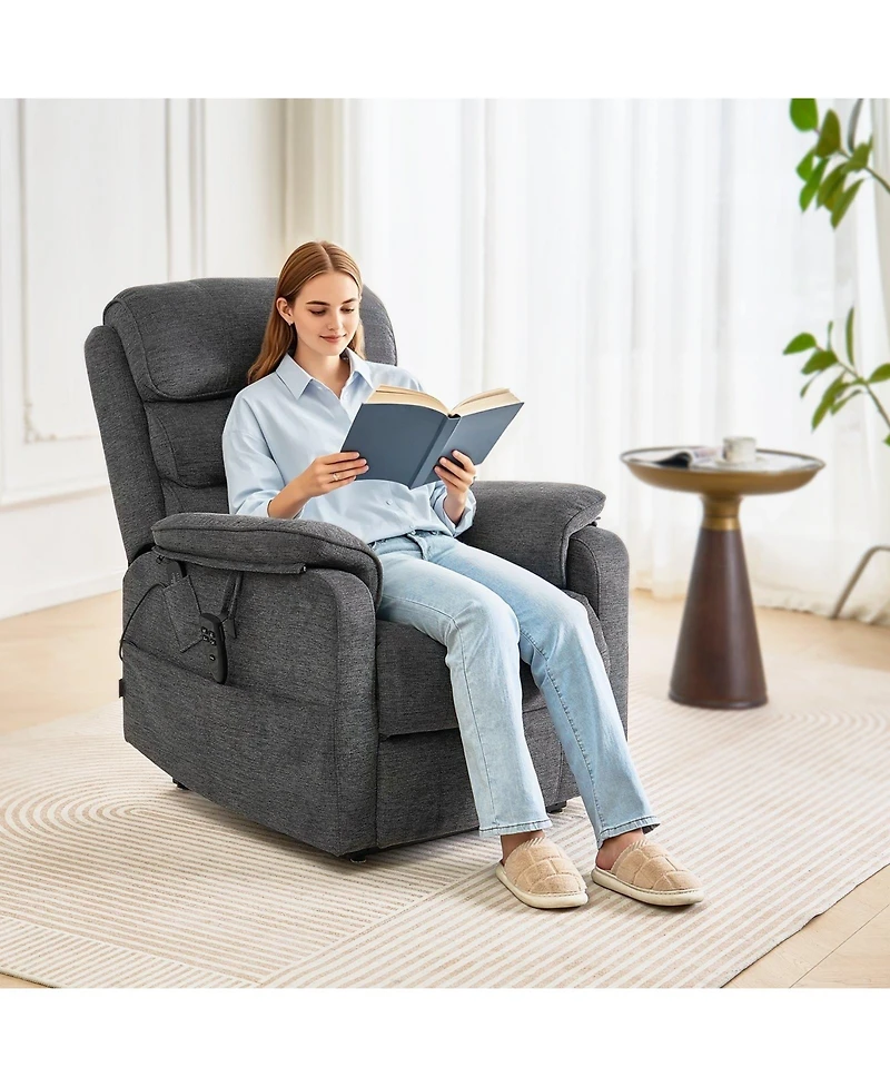 Gouun Power Lift Recliner Chair with Heat and Massage, Dual Motor, 350 lbs Capacity, Medium