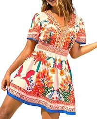 Cupshe Women's So Eccentric Tropical Mini Beach Dress