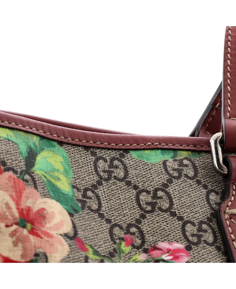 Pre-Owned Gucci Large Convertible Zip Tote Blooms Print Gg Coated Canvas