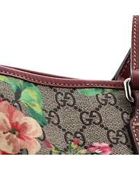Pre-Owned Gucci Large Convertible Zip Tote Blooms Print Gg Coated Canvas