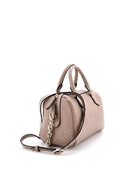 Pre-Owned Gucci Medium Emblem Boston Bag Gg Embossed Leather