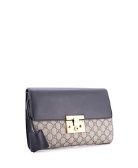 Pre-Owned Gucci Large Padlock Clutch Gg Canvas and Leather