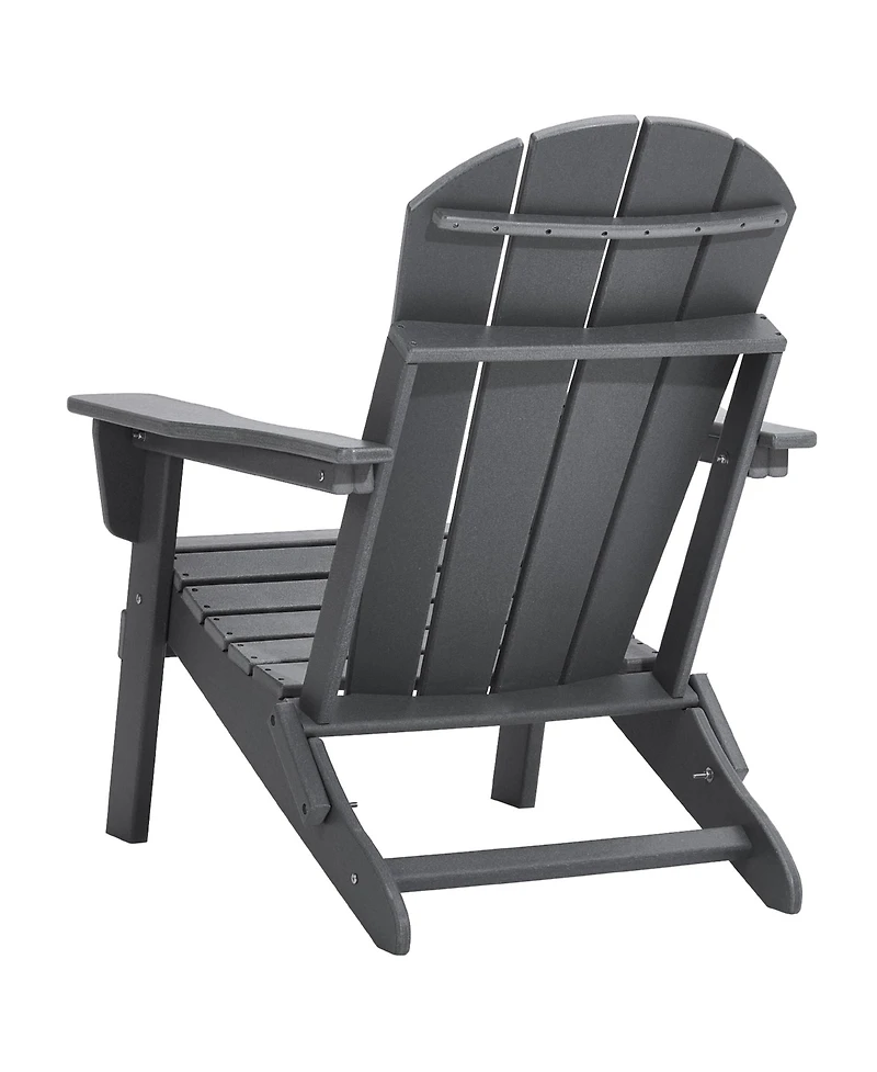 Clihome Plastic Adirondack Chair Set of 2, All-Weather Folding Dining Chair