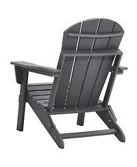 Clihome Plastic Adirondack Chair Set of 2, All-Weather Folding Dining Chair