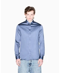 A|X Armani Exchange Men's Long Sleeve Cotton Satin Shirt