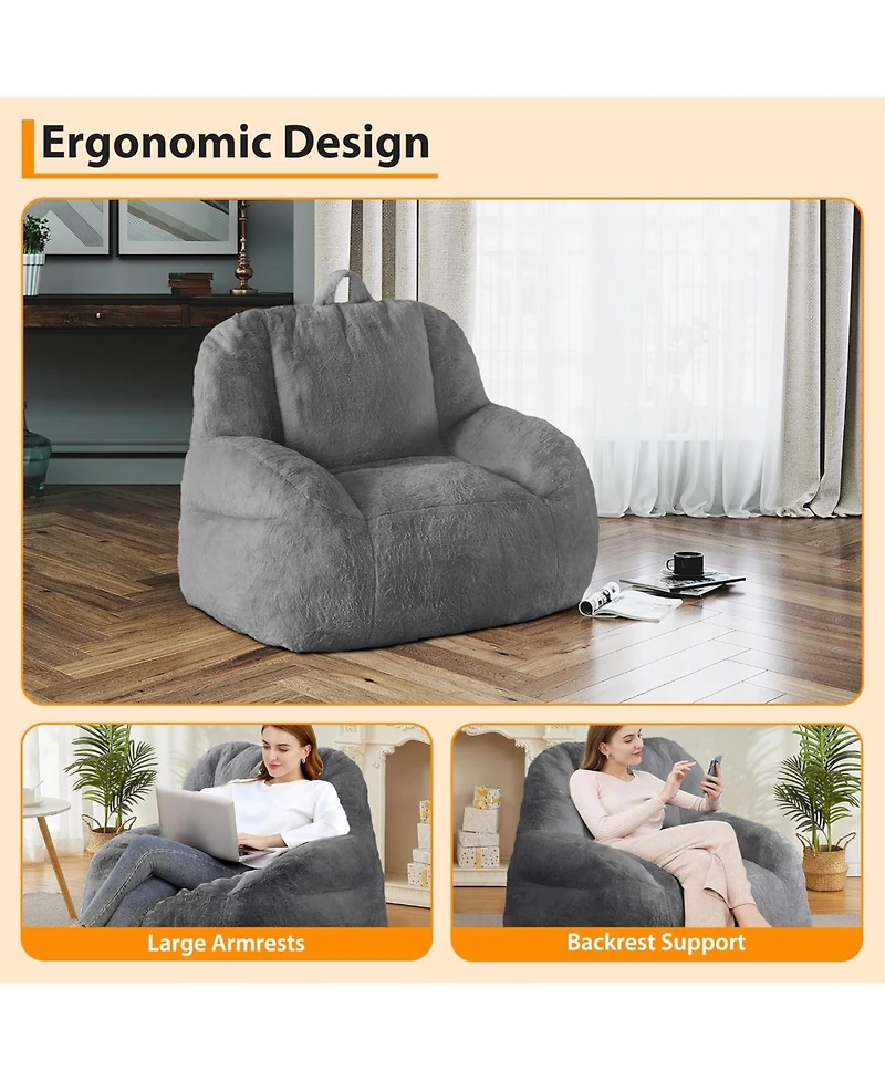 gaomon Large Bean Bag Chair with Filling, Soft Floor Sofa for Living Room and Bedroom