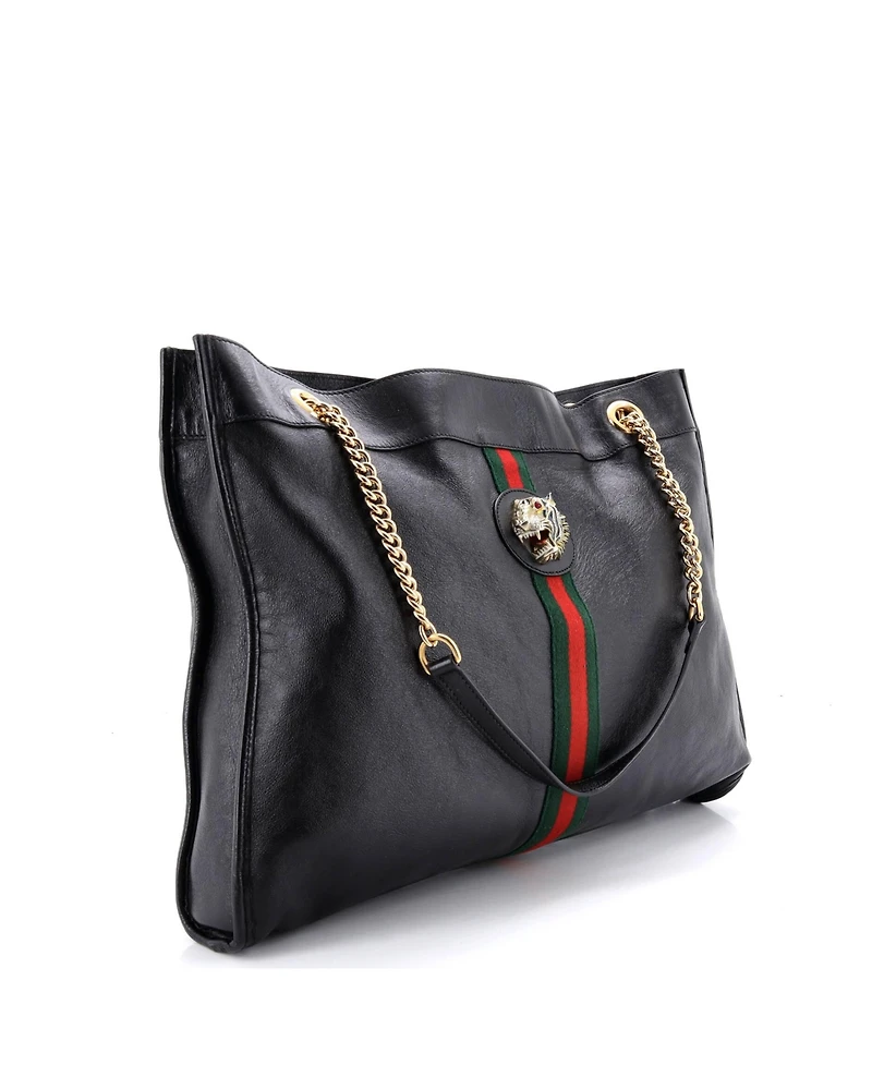 Pre-Owned Gucci Large Rajah Chain Tote Leather