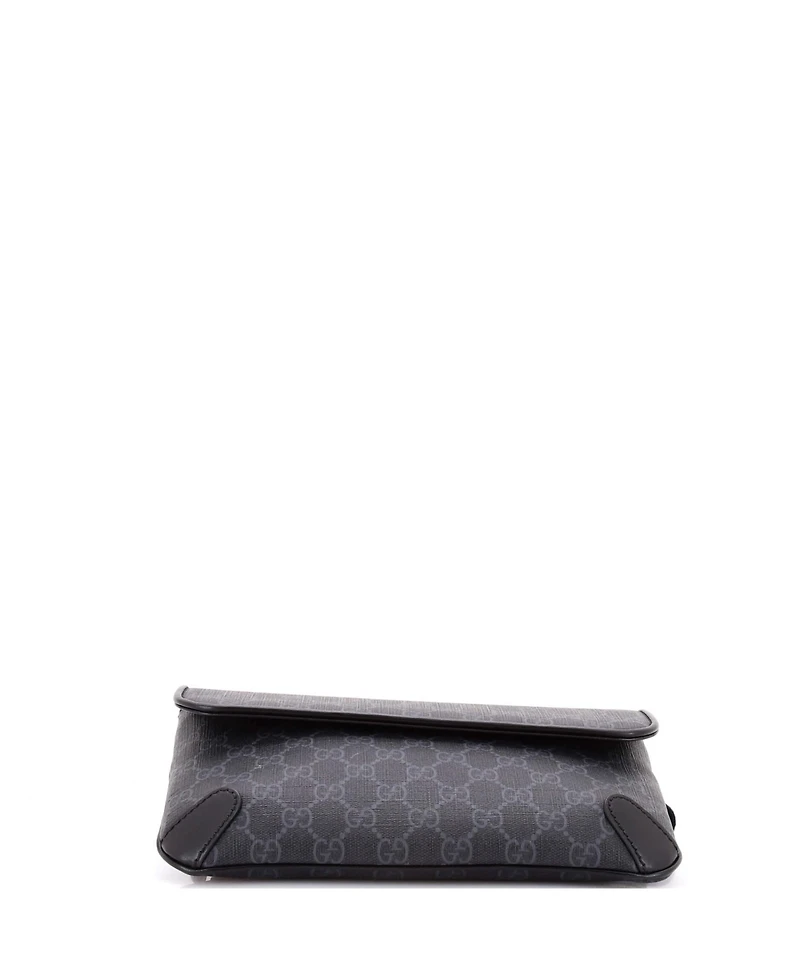 Pre-Owned Gucci Web Flap Belt Bag Gg Coated Canvas