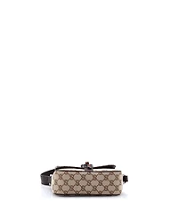 Pre-Owned Gucci Mini Buckle Flap Crossbody Bag Gg Canvas