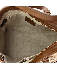 Pre-Owned Gucci Small Bree Convertible Tote Gg Canvas with Leather