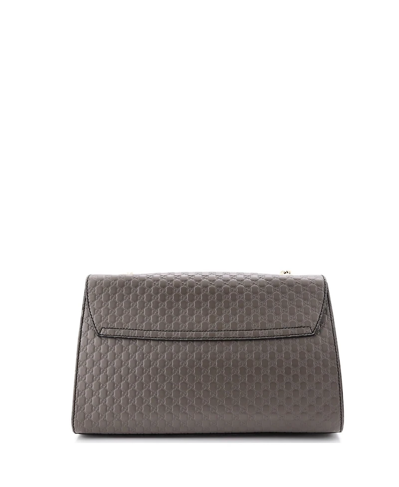 Pre-Owned Gucci Medium Emily Chain Flap Bag Microguccissima Leather