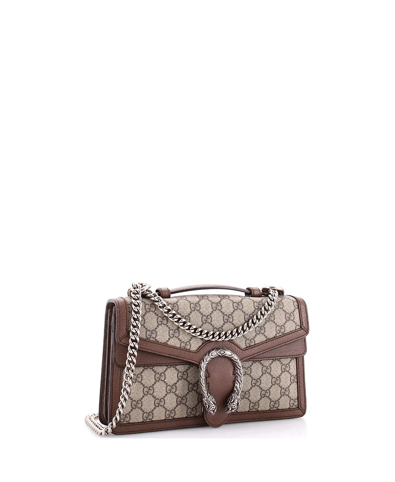 Pre-Owned Gucci Small Dionysus Top Handle Chain Bag Gg Coated Canvas