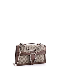Pre-Owned Gucci Small Dionysus Top Handle Chain Bag Gg Coated Canvas