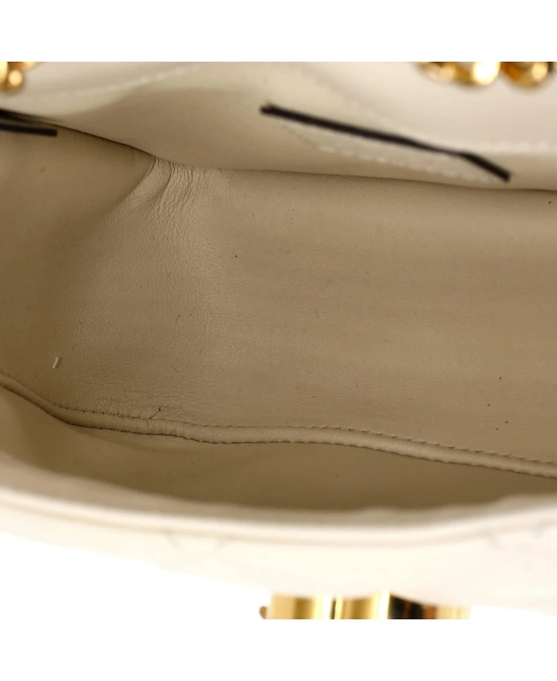 Pre-Owned Gucci Mini Deco Chain Flap Bag Mixed Matelasse Leather