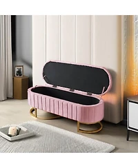 Rainsken Velvet Upholstered Storage Ottoman