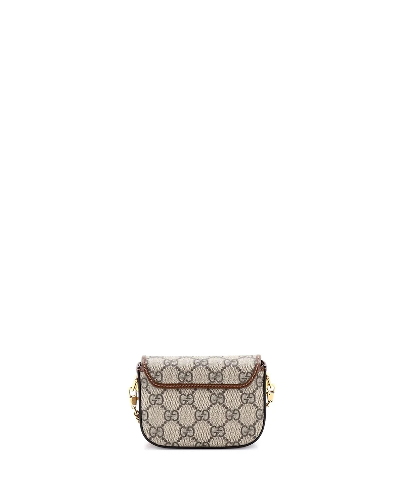 Pre-Owned Gucci Horsebit 1955 Flap Wallet with Strap Gg Coated Canvas