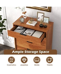 Sugift 5-Drawer Dresser with Interlock System for Bedroom Living Room.