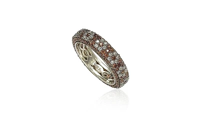 Suzy Levian New York Sterling Silver Cubic Zirconia Pave Eternity Band