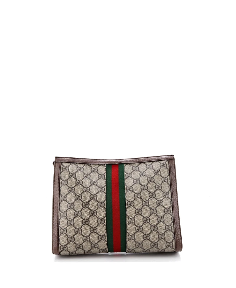 Pre-Owned Gucci Medium Ophidia Pouch Gg Coated Canvas