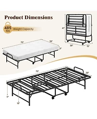 Sugift Folding Bed with 5-Inch Mattress Rollaway Guest Bed with Memory Foam Mattress